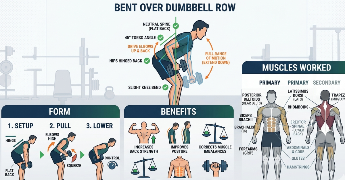 Bent Over Dumbbell Row: Form, Benefits & Muscles Worked