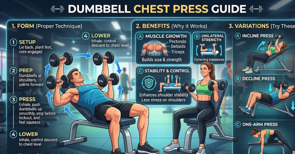 Dumbbell Chest Press Guide: Form, Benefits & Variations