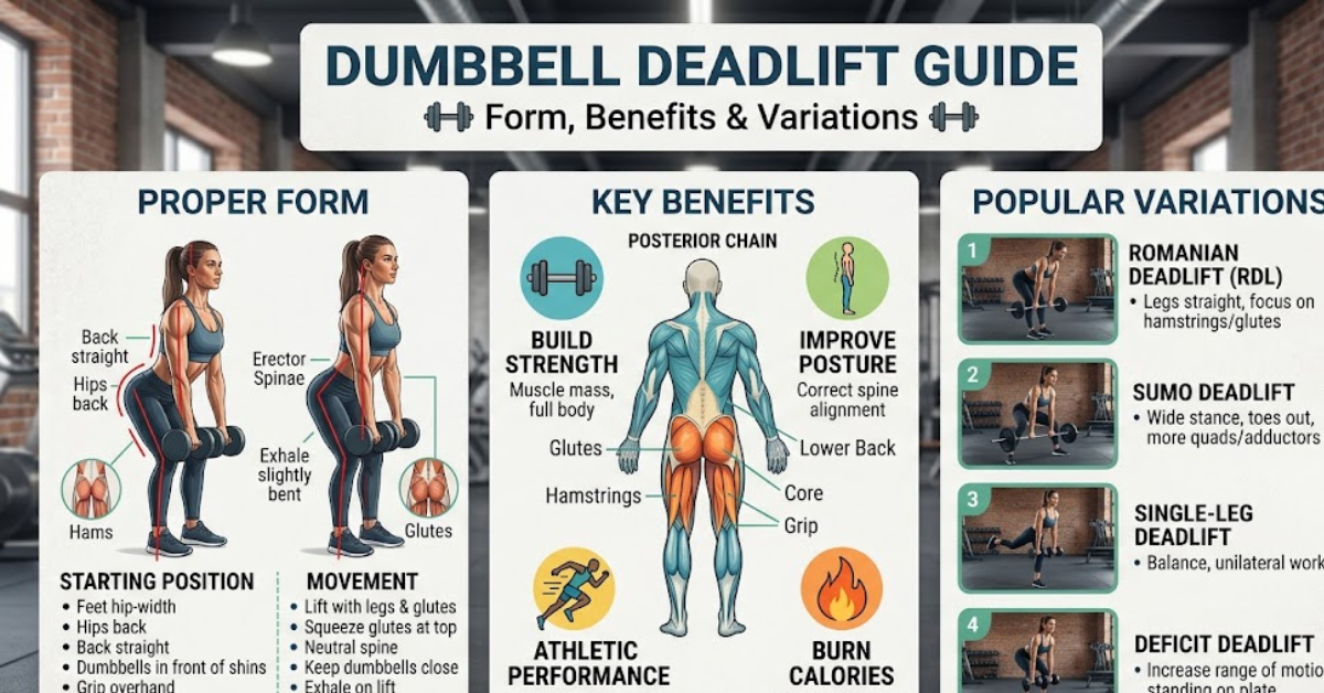 Dumbbell Deadlift Guide: Form, Benefits & Variations