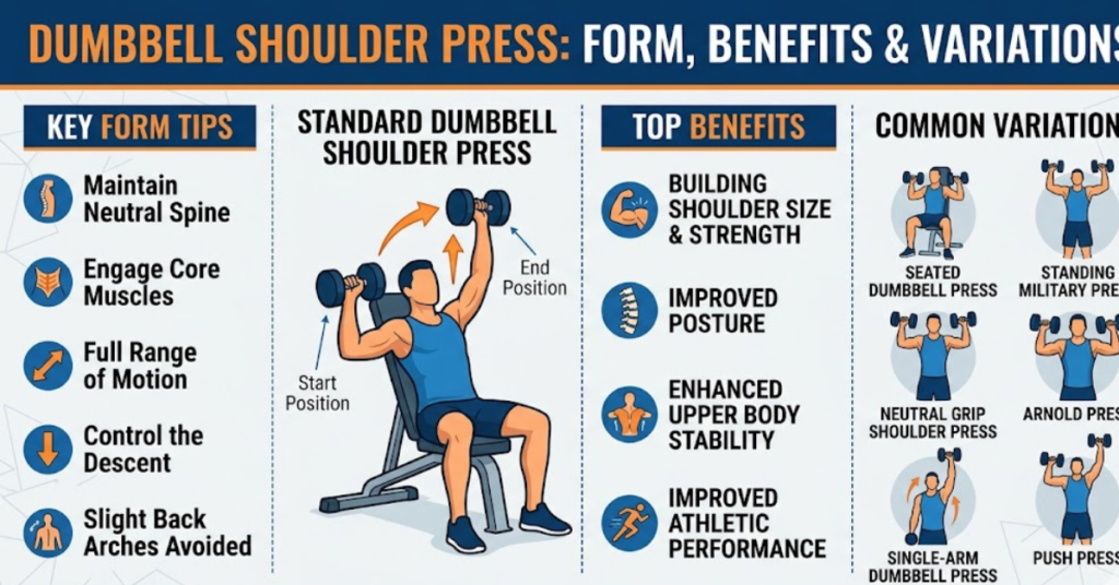 Dumbbell Shoulder Press Form, Benefits & Variations
