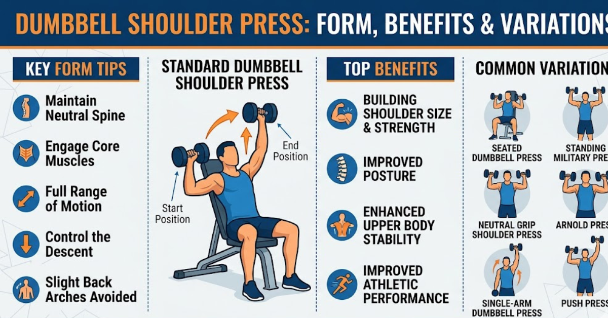 Dumbbell Shoulder Press Form, Benefits & Variations