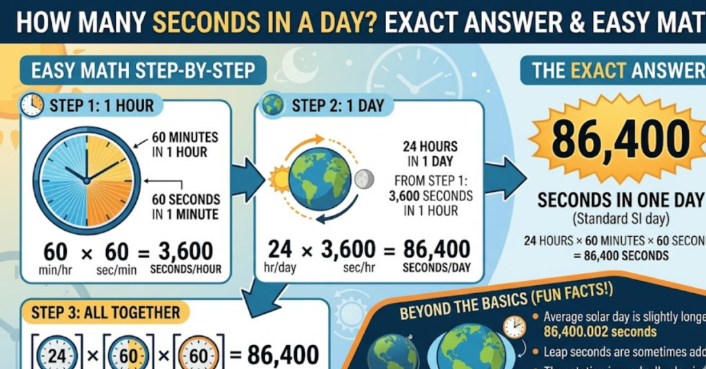 How Many Seconds in a Day? Exact Answer & Easy Math