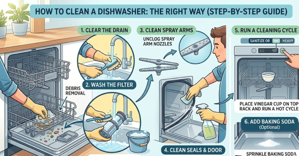 How to Clean Dishwasher the Right Way (Step-by-Step Guide)