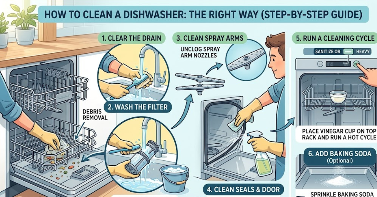 How to Clean Dishwasher the Right Way (Step-by-Step Guide)